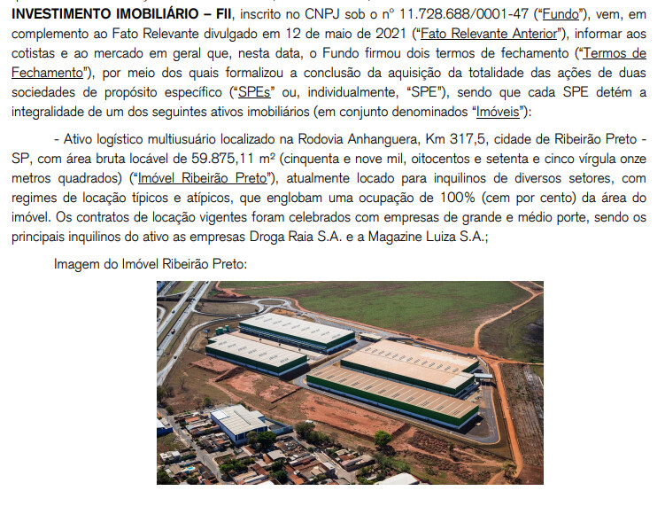 FII HGLG11 confirma transação bilionária e adquire 4 novos galpões